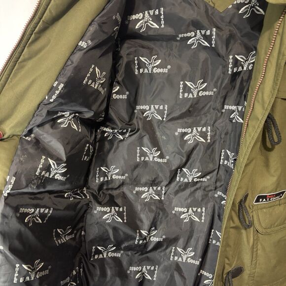 Vintage Triple F.A.T. Goose Puffer Coat Parka Jacket Sz 16/18 XL Fur Lined Hood - Picture 8 of 13
